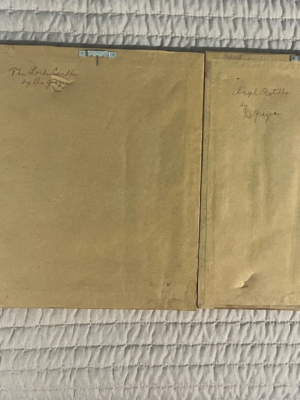 Vintage Ted DeGrazia “The Lord’s Candle” & “Angel Ocotillo” Needlework Pair